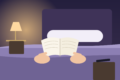 Person resetting sleep schedule with consistent wake time and morning light