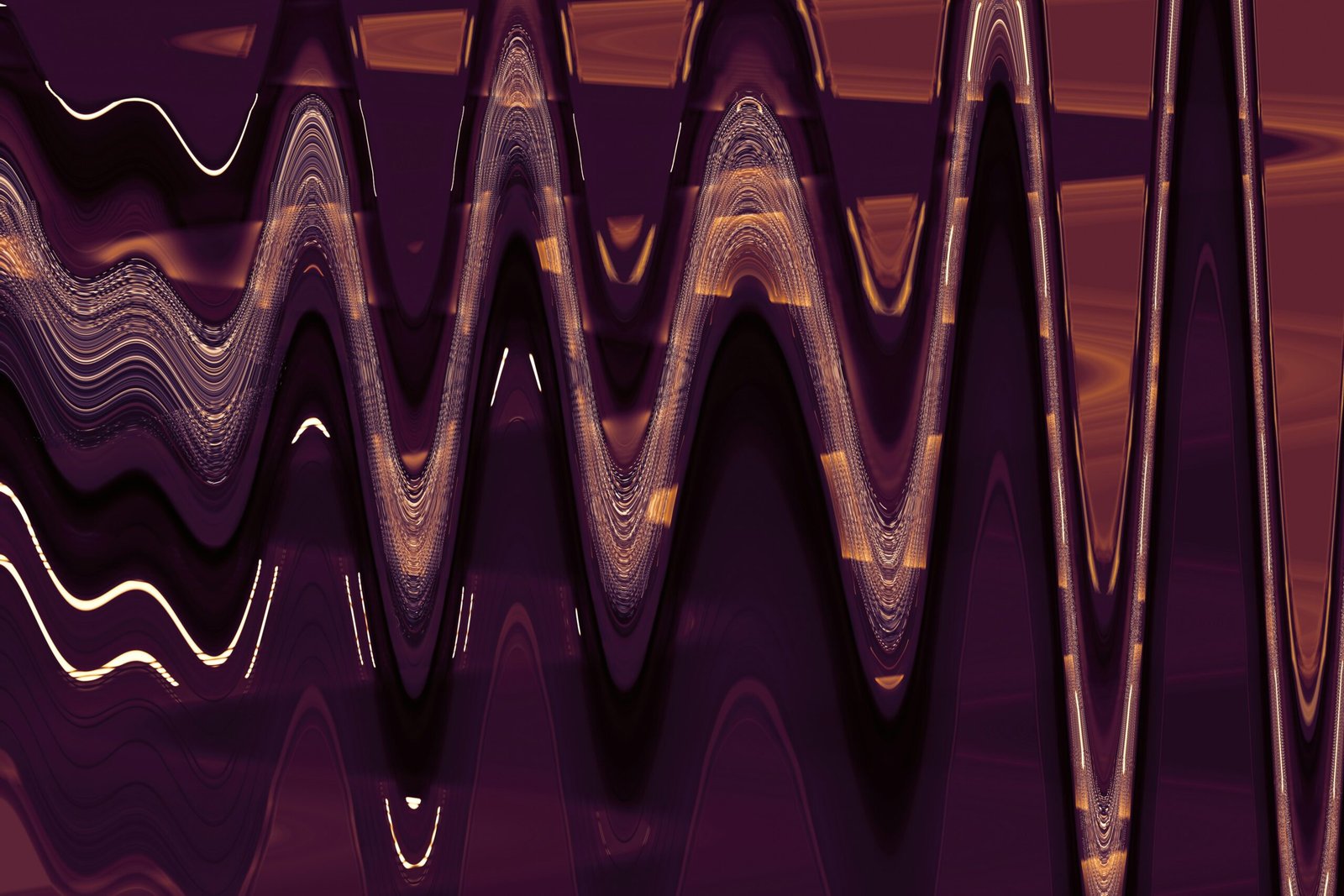 Abstract visualization of deep low-frequency sound waves, representing brown noise versus white noise