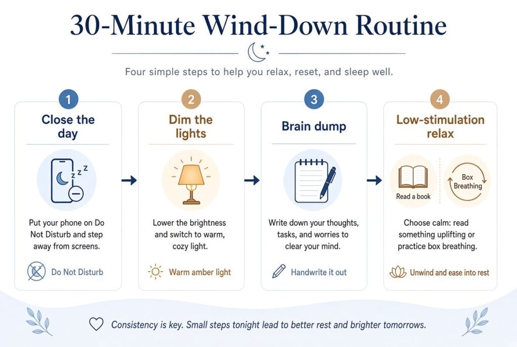 30-minute wind-down routine steps