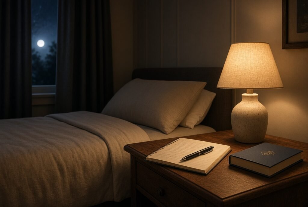 Calm bedroom for a wind-down routine